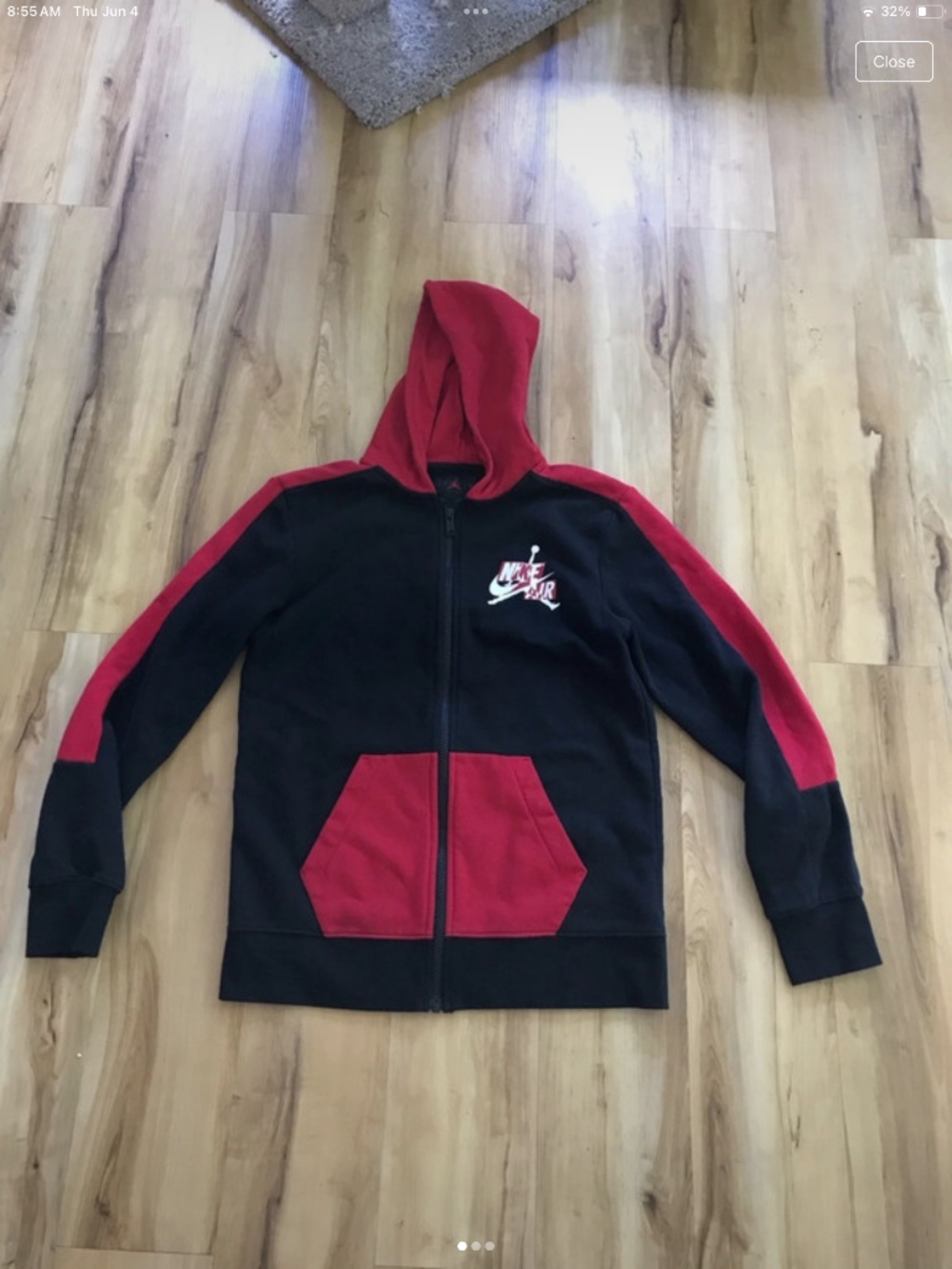 Nike Jordan zip up hoodie size youth xl